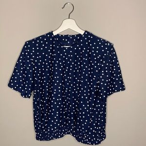 Vintage Navy Polka Dot Blouse